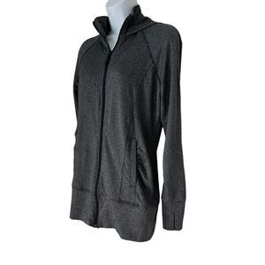 Mondetta Dark Gray Black Zip Up Athletic  Hoodie sz S